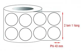 Decal in tem tròn phi 40mmx2x50m Decal in tem tròn phi 40mmx2x50m