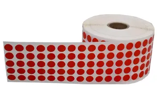 Decal in tem tròn phi 10mmx5x50m màu đỏ Decal in tem tròn phi 10mmx5x50m màu đỏ