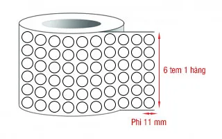 Decal in tem tròn phi 11mmx6x50m Decal in tem tròn phi 11mmx6x50m
