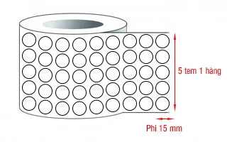 Decal in tem tròn phi 15mmx5x50m Decal in tem tròn phi 15mmx5x50m