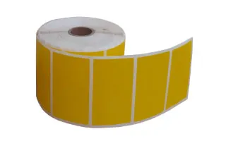 Decal nhựa PVC loại 1 tem 1 hàng 70x40mm màu vàng Decal nhựa PVC loại 1 tem 1 hàng 70x40mm màu vàng