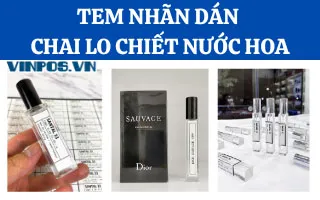 Tem nhãn dán chai lọ chiết nước hoa Tem nhãn dán chai lọ chiết nước hoa