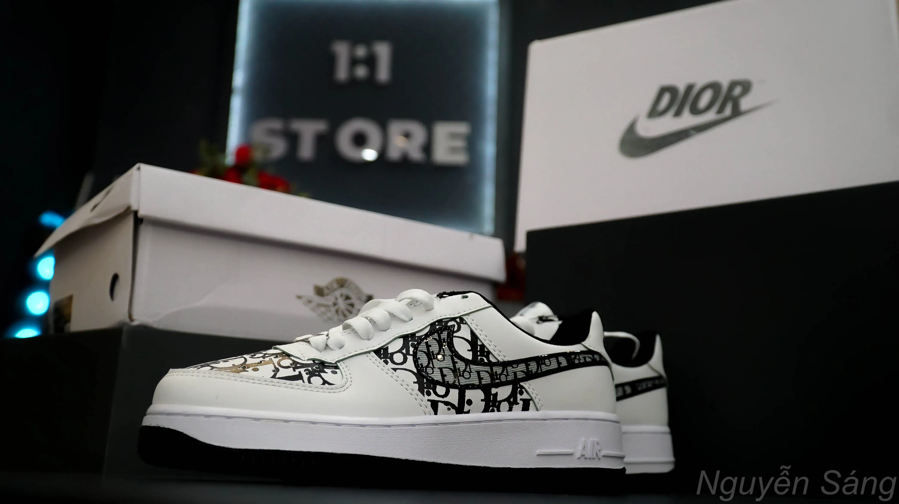 GIÀY NIKE AIR FORCE 1 DIOR GHI XÁM REP