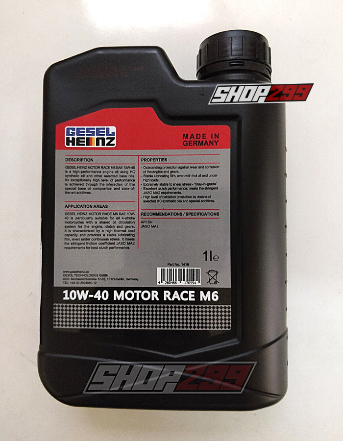 NHỚT GESEL HEINZ MOTOR RACE M6 10W40 NHỚT GESEL HEINZ MOTOR RACE M6 10W40
