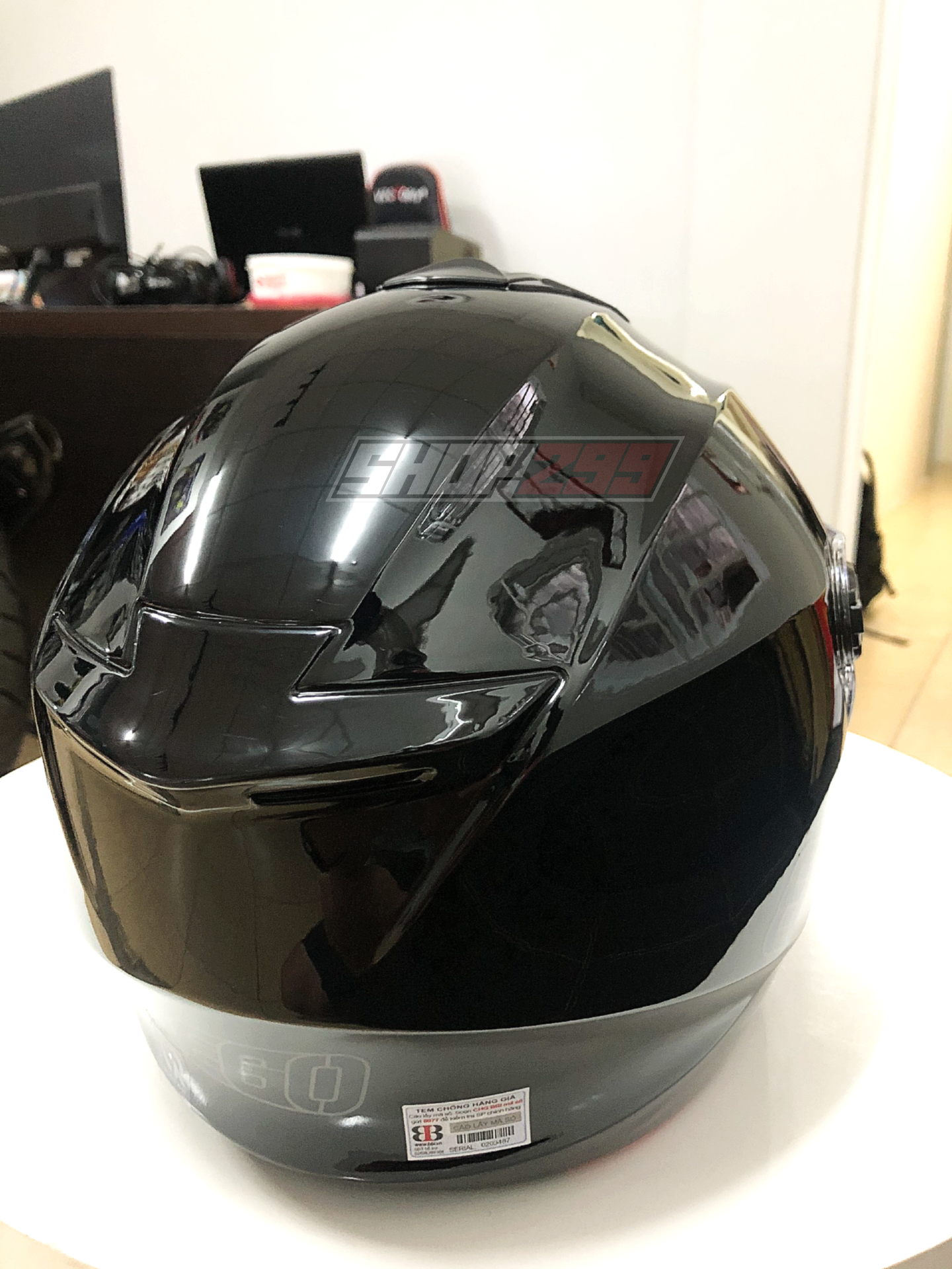 Thông khí phía sau Mũ 3/4 EGO E-3 Đen Bóng Thông khí phía sau Mũ 3/4 EGO E-3 Đen Bóng