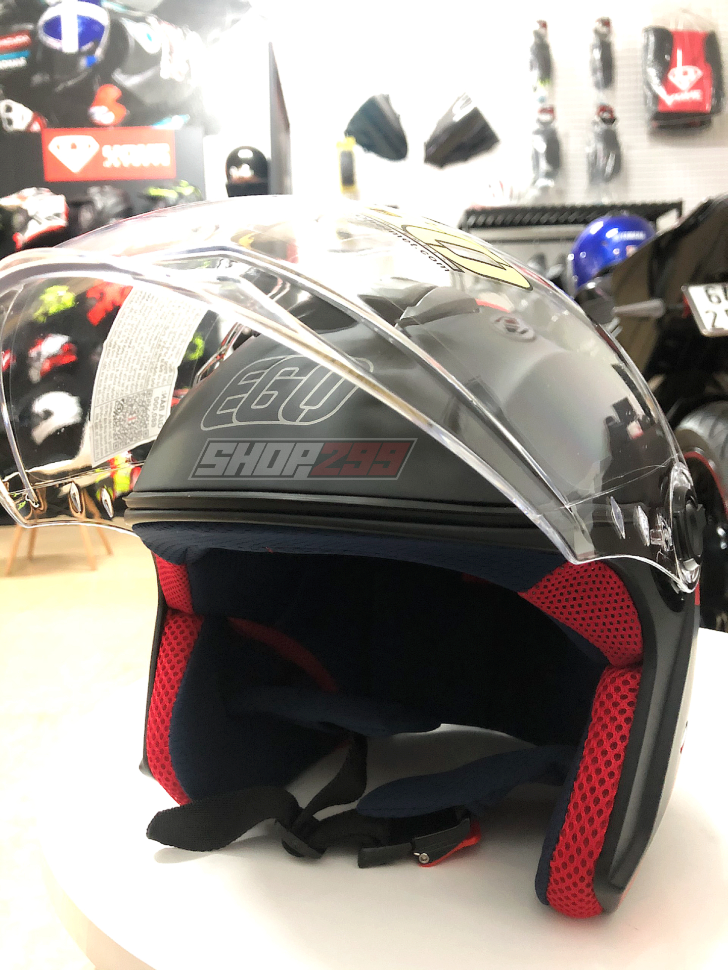 Mũ 3/4 EGO E-3 Đỏ Đen Nhám Mũ 3/4 EGO E-3 Đỏ Đen Nhám