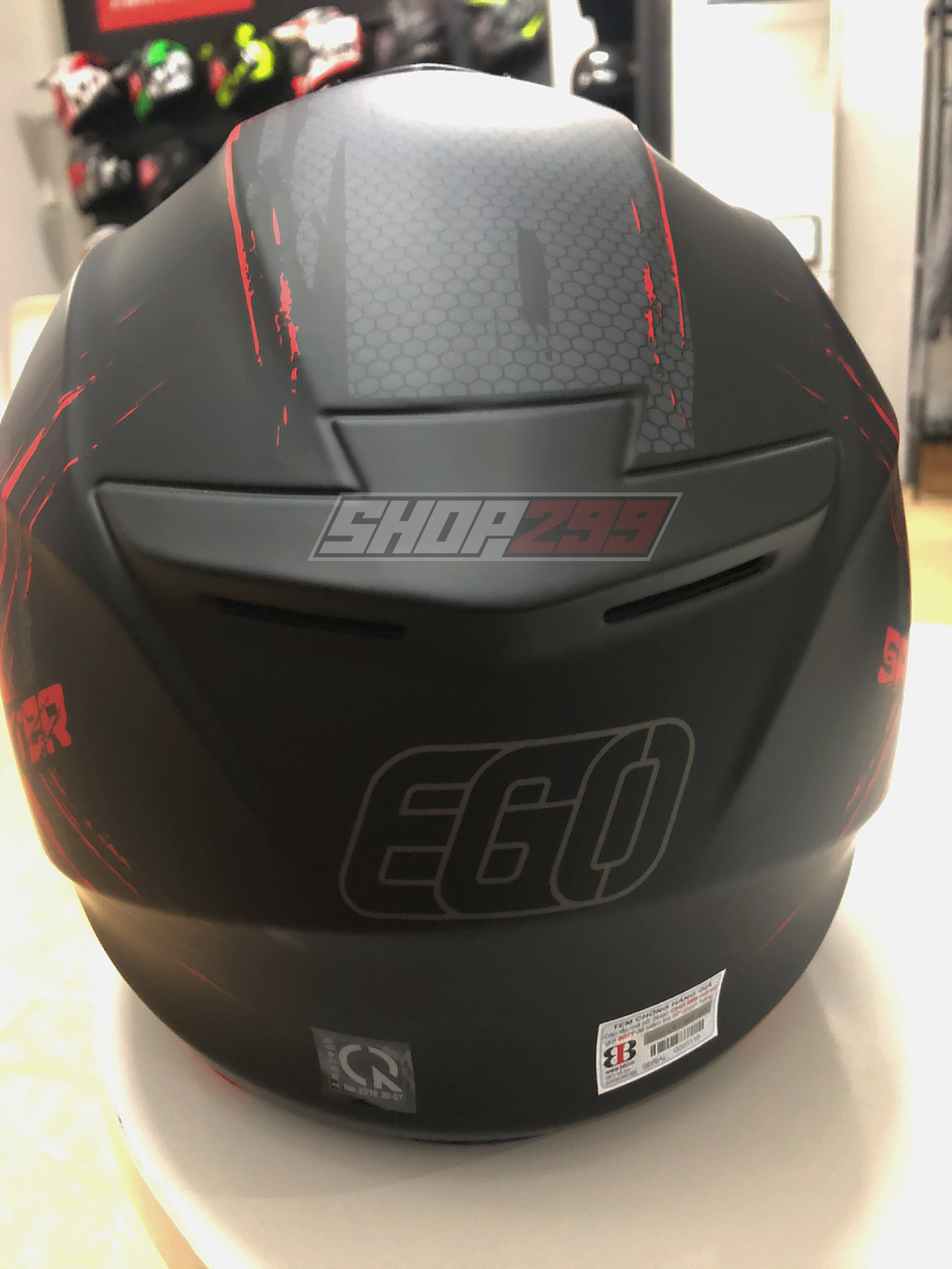 Mũ 3/4 EGO E-3 Đỏ Đen Nhám Mũ 3/4 EGO E-3 Đỏ Đen Nhám