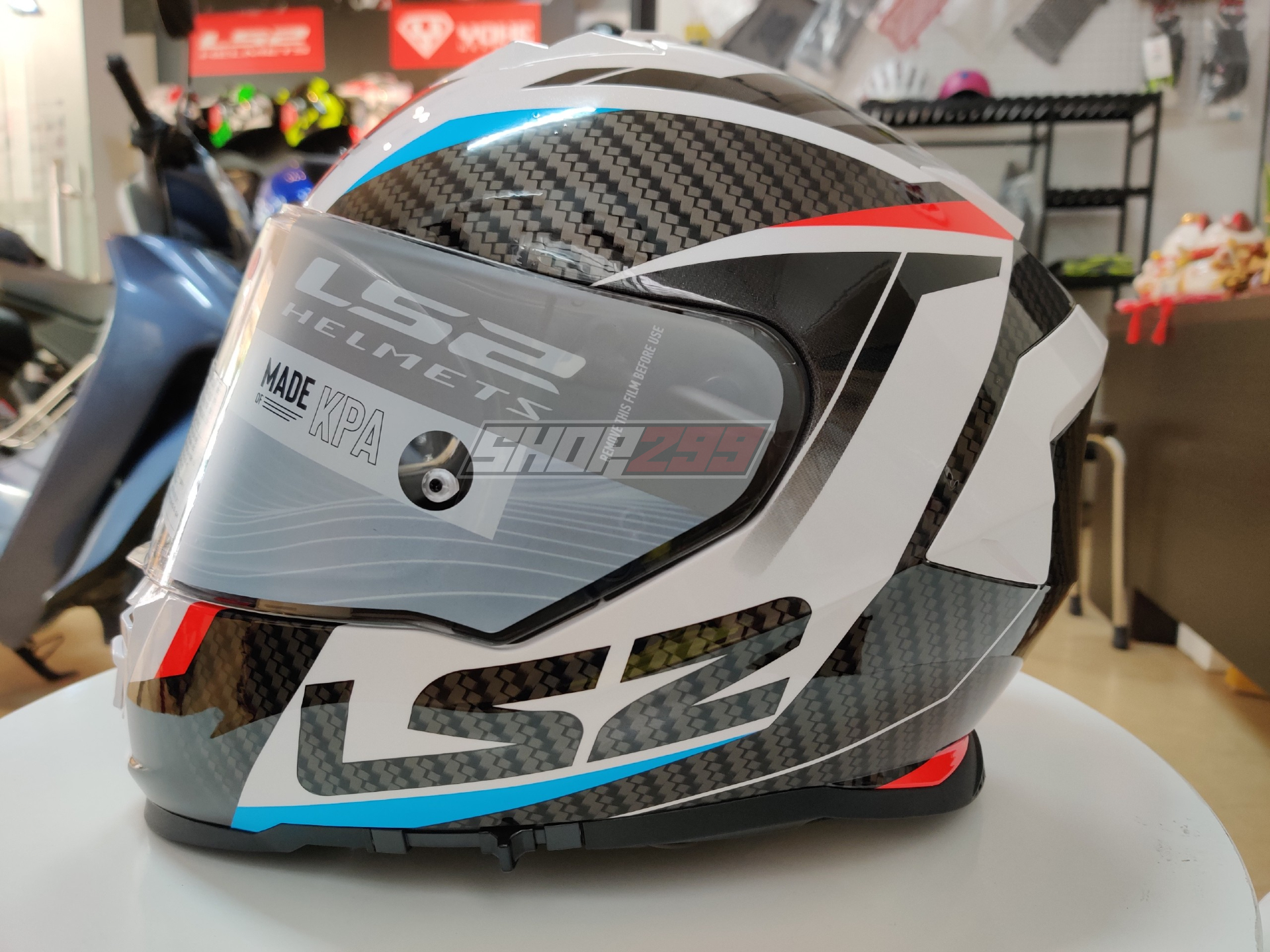 Mũ fullface LS2 Storm Racer Đỏ Xanh Mũ fullface LS2 Storm Racer Đỏ Xanh
