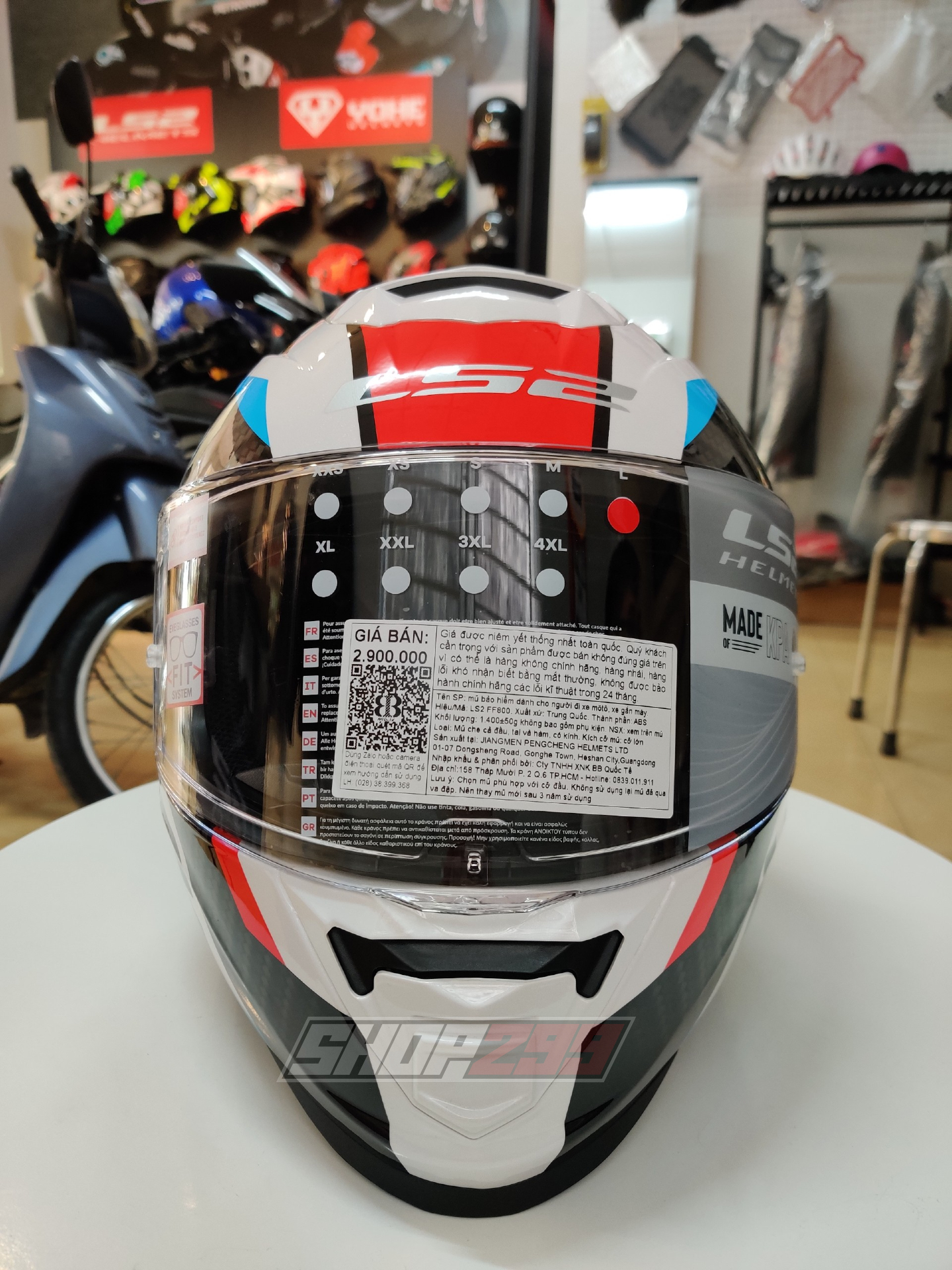 Mũ fullface LS2 Storm Racer Đỏ Xanh Mũ fullface LS2 Storm Racer Đỏ Xanh