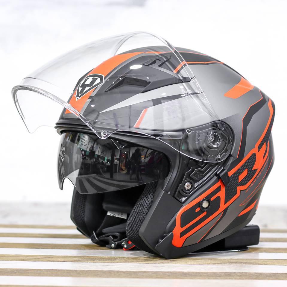 Mũ 3/4 Yohe 878 SRT Xám Cam Nhám Mũ 3/4 Yohe 878 SRT Xám Cam Nhám