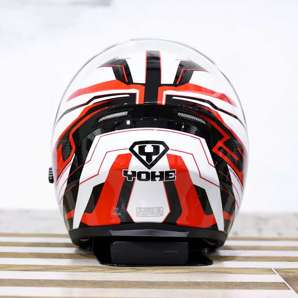 Mũ 3/4 Yohe 878 SRT Trắng Đỏ Mũ 3/4 Yohe 878 SRT Trắng Đỏ