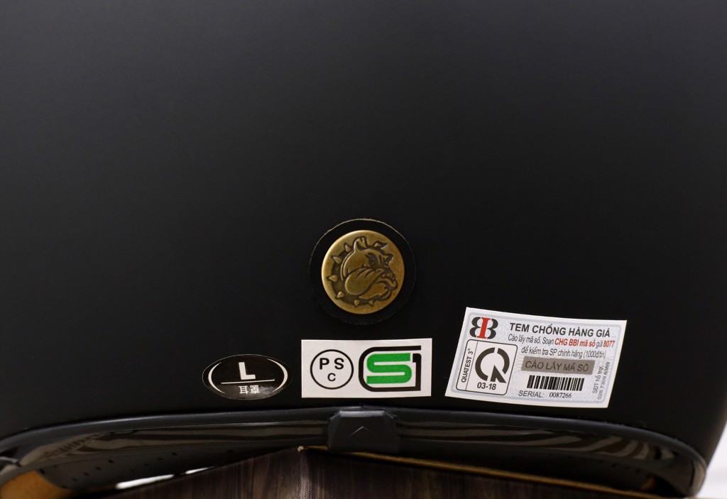 Mặt sau Mũ 3/4 Bulldog Heli Fiberglass Đen Nhám Mặt sau Mũ 3/4 Bulldog Heli Fiberglass Đen Nhám