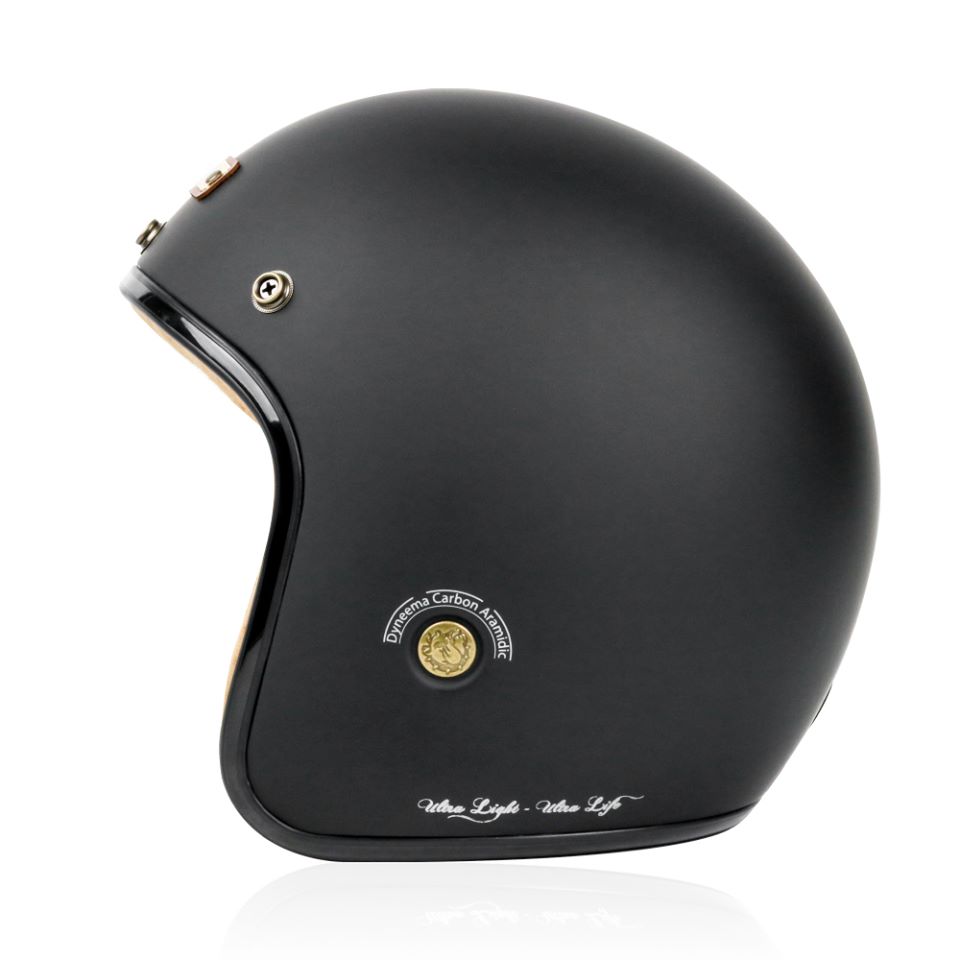 Bên hông Mũ 3/4 Bulldog Heli Fiberglass Đen Nhám Bên hông Mũ 3/4 Bulldog Heli Fiberglass Đen Nhám