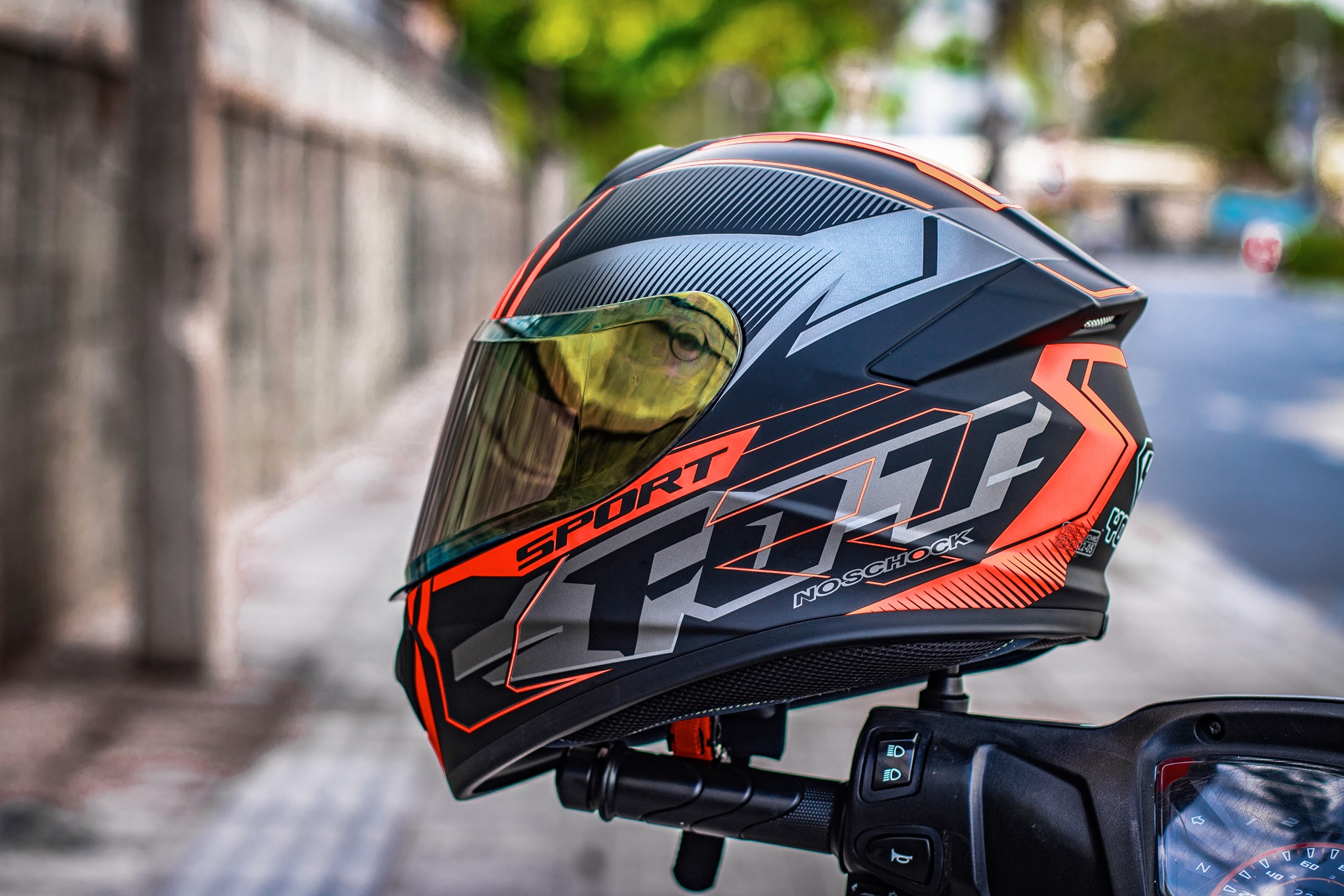 Mũ Fullface Yohe 977 Đen Cam Nhám Mũ Fullface Yohe 977 Đen Cam Nhám