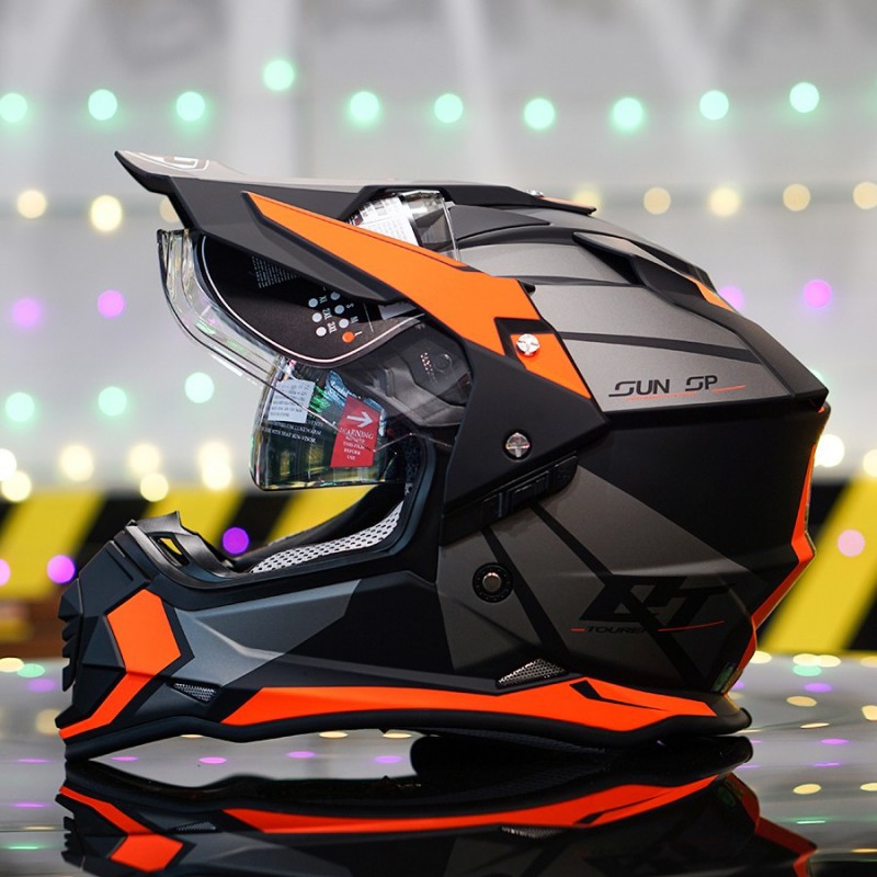 Mũ Dual Sport Yohe 632A Adventure Đen Cam Nhám Mũ Dual Sport Yohe 632A Adventure Đen Cam Nhám