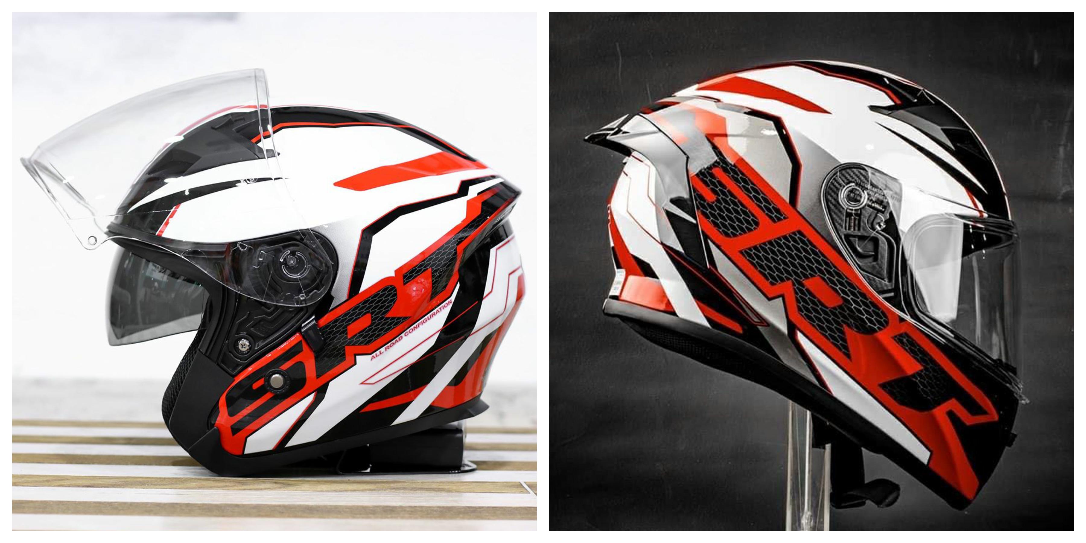 Mũ 3/4 Yohe 878 SRT Trắng Đỏ Mũ 3/4 Yohe 878 SRT Trắng Đỏ