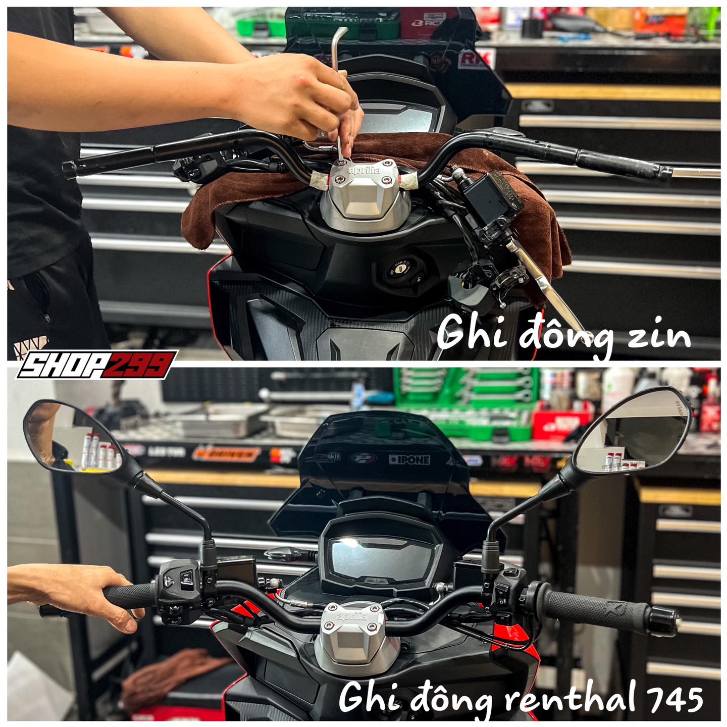 Ghi Đông RENTHAL 745 Lắp Lên Aprilia SRGT200 Ghi Đông RENTHAL 745 Lắp Lên Aprilia SRGT200