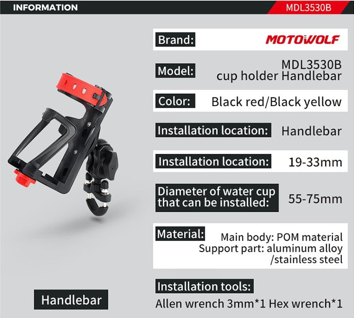 GIÁ ĐỠ BÌNH NƯỚC MOTOWOLF MDL 3530B - ĐỎ ĐEN GIÁ ĐỠ BÌNH NƯỚC MOTOWOLF MDL 3530B - ĐỎ ĐEN