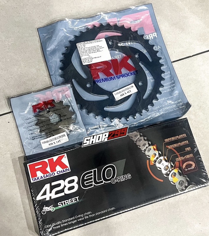 BỘ NHÔNG SÊN DĨA RK CHO EXCITER 150 (CÓ PHỐT CAO SU) BỘ NHÔNG SÊN DĨA RK CHO EXCITER 150 (CÓ PHỐT CAO SU)