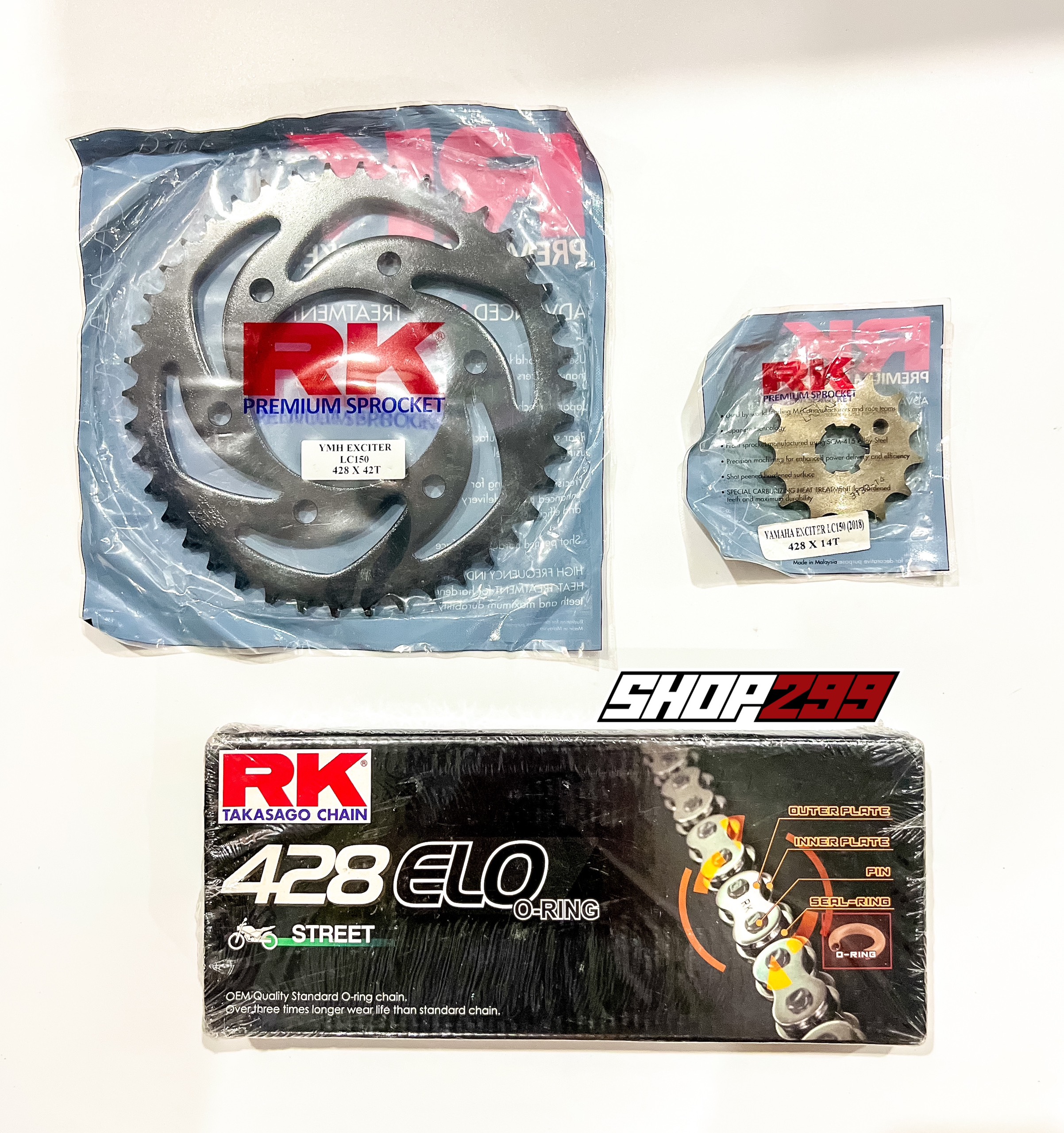 BỘ NHÔNG SÊN DĨA RK CHO EXCITER 150 (CÓ PHỐT CAO SU) BỘ NHÔNG SÊN DĨA RK CHO EXCITER 150 (CÓ PHỐT CAO SU)