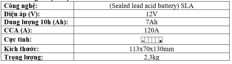 BÌNH ẮC QUY BS BT7A-H (SLA) CHÍNH HÃNG BÌNH ẮC QUY BS BT7A-H (SLA) CHÍNH HÃNG