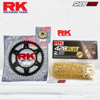 COMBO NHÔNG SÊN DĨA CHO YAMAHA MT15 (NHÔNG DĨA RK + SÊN RK 428 KLW MÀU VÀNG, PHỐT XW-RING)