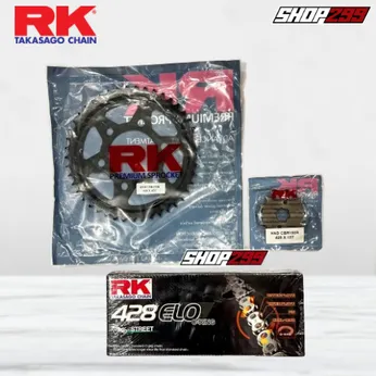 COMBO NHÔNG SÊN DĨA RK CHO HONDA CBR150R (NHÔNG DĨA RK + SÊN RK 428 ELO CÓ PHỐT O-RING)