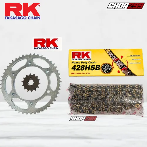COMBO NHÔNG SÊN DĨA CHO YAMAHA XSR155 / R15V3 / XS155R (NHÔNG DĨA RK BẠC + SÊN RK 428 HSB KHÔNG PHỐT, VÀNG ĐEN)
