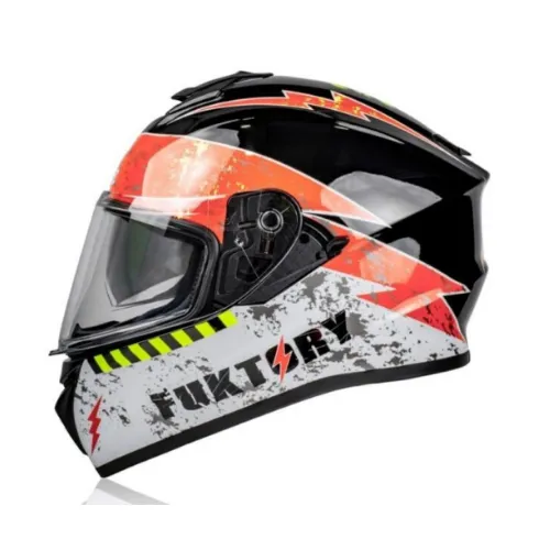 Mũ Fullface Yohe 981 Fuktory Đen Trắng Cam Bóng