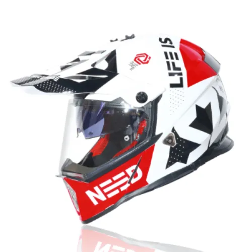 Mũ Dual Sport LS2 MX436 Pioneer Trắng Đỏ