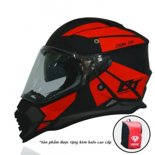 Mũ Dual Sport 632A Adventure Đen Đỏ Nhám
