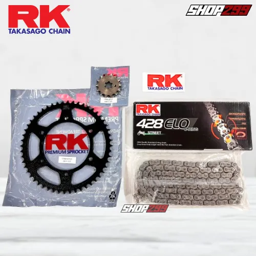COMBO NHÔNG SÊN DĨA CHO YAMAHA MT15 (NHÔNG DĨA RK + SÊN RK 428 ELO MÀU XÁM, PHỐT O-RING)