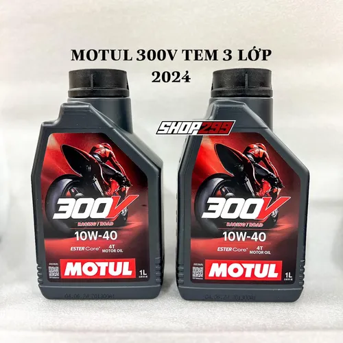 MẪU MỚI 2024 - NHỚT MOTUL 300V 10W40 TEM 3 LỚP NHẬP PHÁP