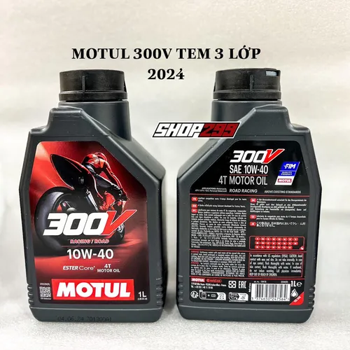 MẪU MỚI 2024 - NHỚT MOTUL 300V 10W40 TEM 3 LỚP NHẬP PHÁP