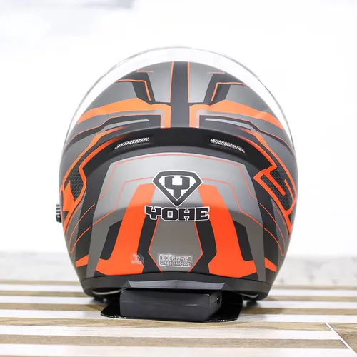 Mũ 3/4 Yohe 878 SRT Xám Cam Nhám