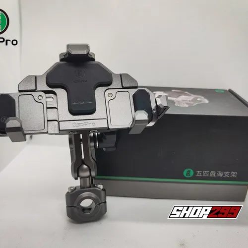 GIÁ ĐỠ ĐIỆN THOẠI CHỐNG RUNG OSOPRO NHÔM CNC (CRAB MOUNT) - NHÔM ĐEN - CHÂN GPS/THÂN GƯƠNG