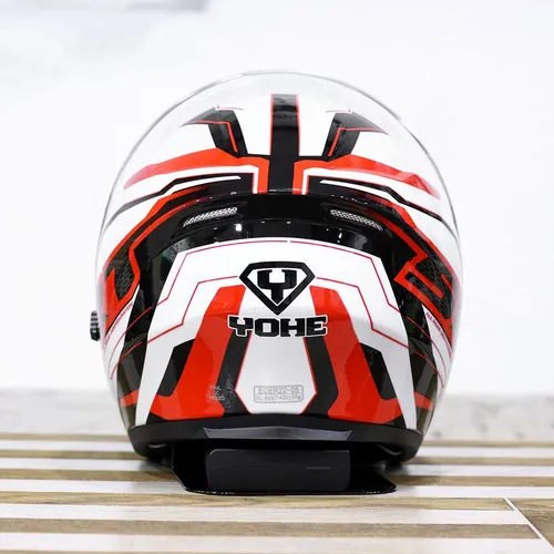 Mũ 3/4 Yohe 878 SRT Trắng Đỏ