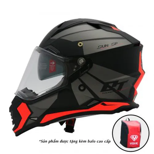 Mũ Dual Sport Yohe 632A Adventure Fluo Đen Cam Nhám