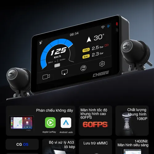 CAM HÀNH TRÌNH VÀ DẪN ĐƯỜNG CARPLAY CHIGEE XR-2 (BẢN 4.3 INCH)