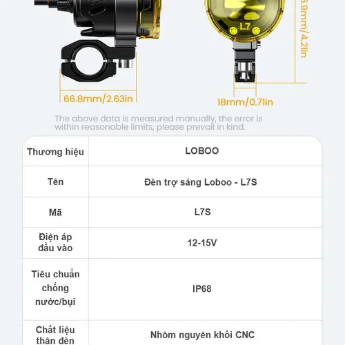 ĐÈN TRỢ SÁNG LOBOO L7S CHÍNH HÃNG (BẢN NÂNG CẤP)