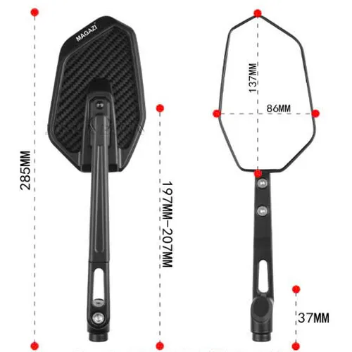 GƯƠNG CHIẾU HẬU MAGAZI CARBON - ĐA GIÁC