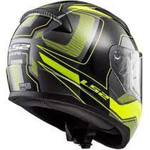 Mũ Fullface LS2 FF353 Rapid Carrera Đen Nhám Vàng Kẻ