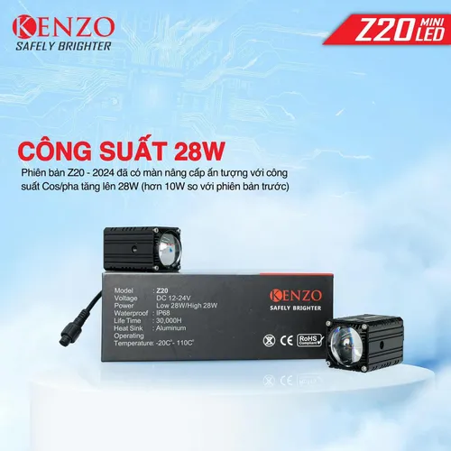 ĐÈN TRỢ SÁNG BI CẦU MINI KENZO Z20 (CHÍNH HÃNG) - PHIÊN BẢN 2024