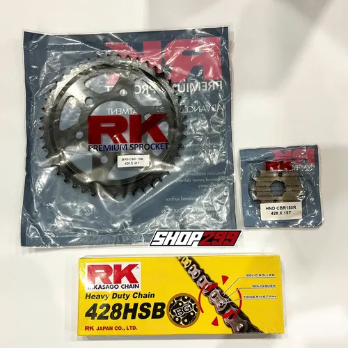 COMBO NHÔNG SÊN DĨA RK CHO HONDA CBR150R (NHÔNG DĨA RK + SÊN RK 428 HSB KHÔNG PHỐT)