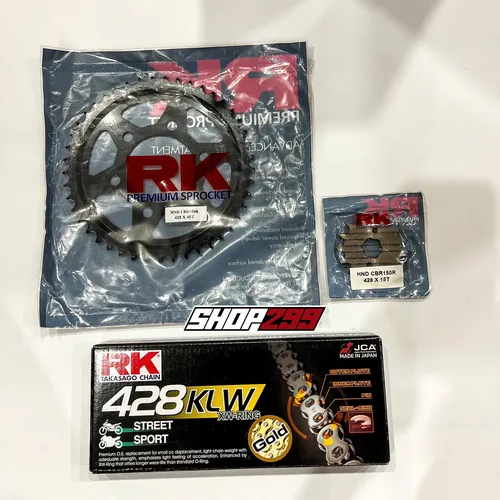 COMBO NHÔNG SÊN DĨA RK CHO HONDA CBR150R (NHÔNG DĨA RK + SÊN RK 428 KLW CÓ PHỐT XW-RING)