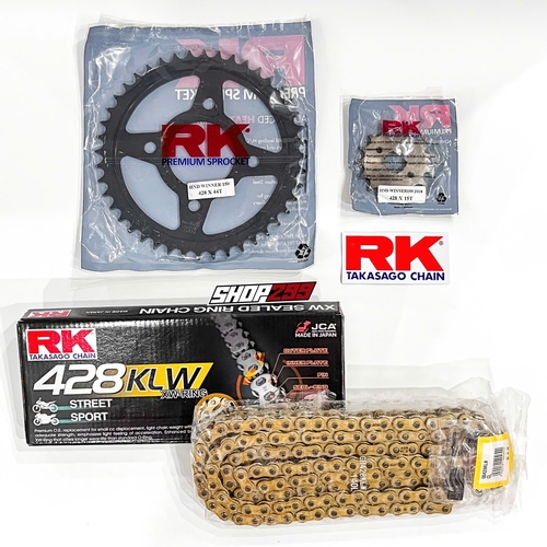 COMBO NHÔNG SÊN DĨA RK CHO HONDA WINNER (SÊN RK 428 KLW PHỐT XW-RING)