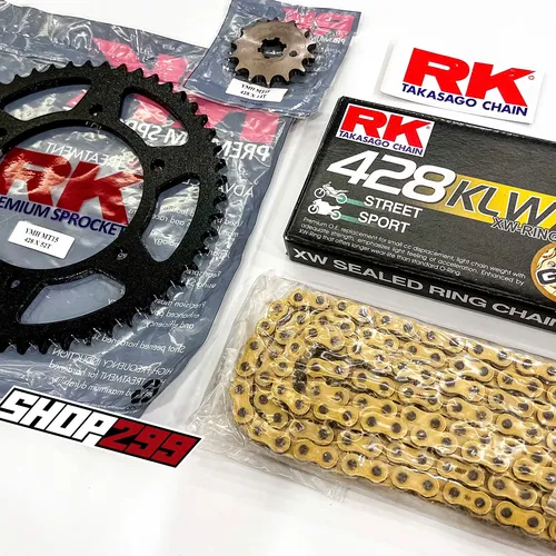 COMBO NHÔNG SÊN DĨA CHO YAMAHA MT15 (NHÔNG DĨA RK + SÊN RK 428 KLW MÀU VÀNG, PHỐT XW-RING)