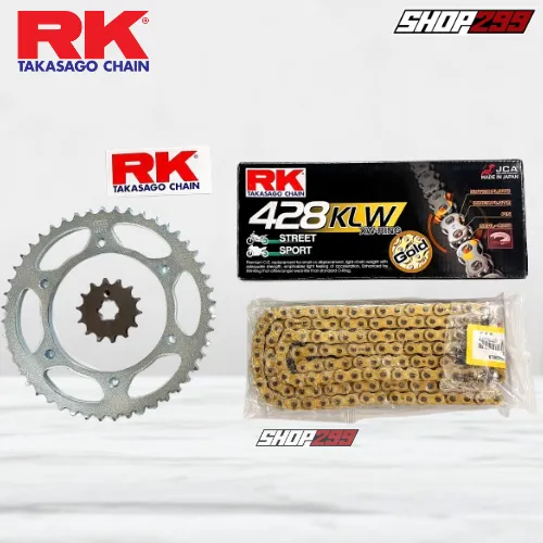 COMBO NHÔNG SÊN DĨA CHO YAMAHA XSR155 / R15V3 / XS155R (NHÔNG DĨA RK BẠC + SÊN RK 428 KLW CÓ PHỐT XW-RING)