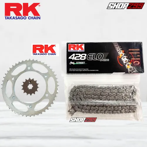 COMBO NHÔNG SÊN DĨA CHO YAMAHA XSR155 / R15V3 / XS155R (NHÔNG DĨA RK BẠC + SÊN RK 428 ELO CÓ PHỐT O-RING, MÀU XÁM)