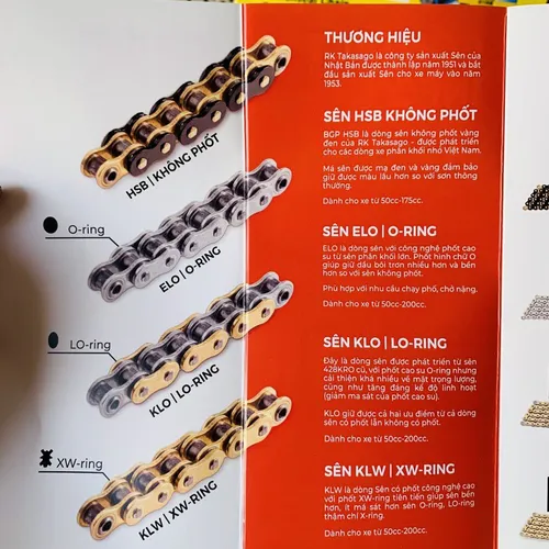 SÊN RK 520 KRX 120L (PHỐT X-RING) - MÀU VÀNG ĐEN